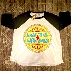 Lucy in the Sky With Diamonds 3/4 sleeve, By Wet Cats Small NWT
